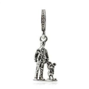 1pcs European CZ Silver Charm
